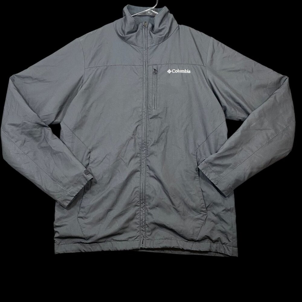 Columbia Mens Small Black Full-Zip Jacket Lightweight Polyester Fleece Lined